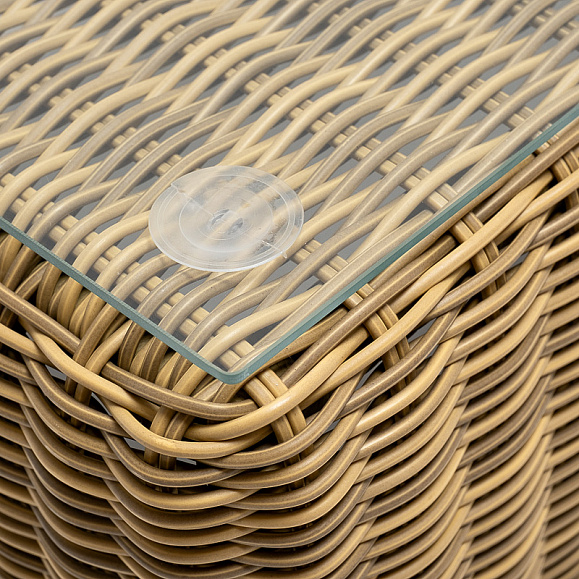 Боно журнальный столик из искусственного ротанга, цвет соломенный фото 4
