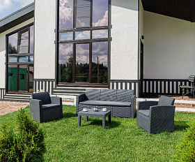 Обеденный комплект Lana M Royal Family из пластика, цвет графит