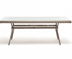 Латте плетеный стол из искусственного ротанга 200х90см, цвет бежевый