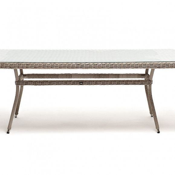 Латте плетеный стол из искусственного ротанга 200х90см, цвет бежевый фото 2