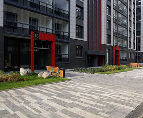 Тротуарная плитка Выбор Паркет мультиформатный Б.9.Псм.8 80 мм Листопад Кварцит