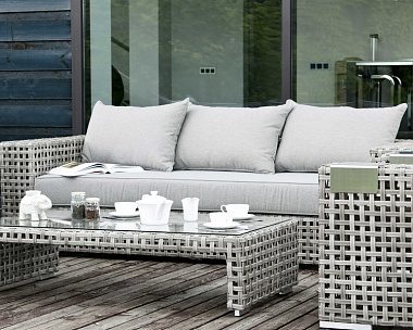 Лаунж-Зона Тито 4SIS из искусственного ротанга, цвет серый