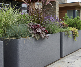 Кашпо TERRAFAKTURA Балконера 40x22x18 Cool grey