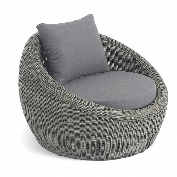 Барселона кресло из искусственного ротанга, цвет графит фото 2