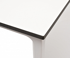 Малага обеденный стол из HPL 90х90см, цвет молочный, каркас белый