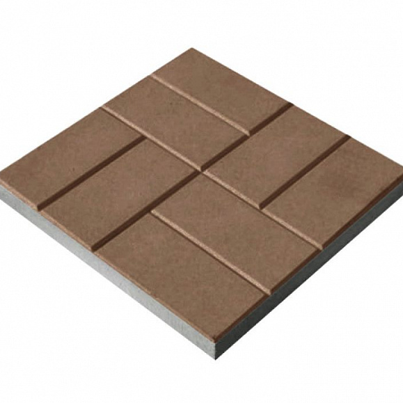 Тротуарная плитка 342 Механический завод Квадрат 500х500х70 мм, Коричневый фото 1