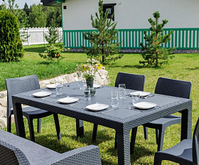 Обеденный комплект July XL Royal Family из пластика, цвет графит