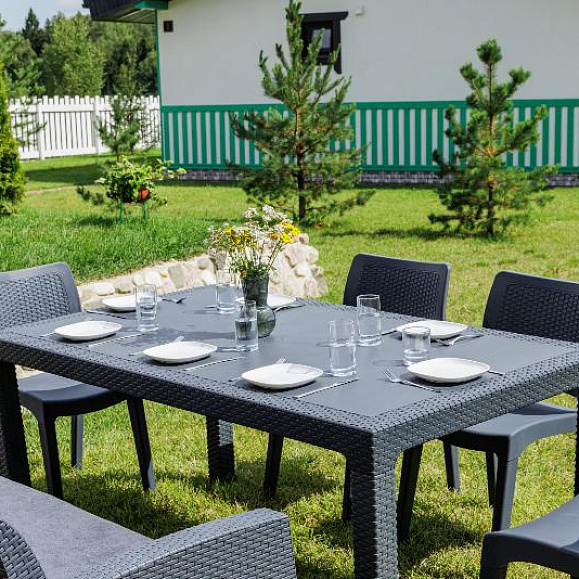 Обеденный комплект July XL Royal Family из пластика, цвет графит фото 5