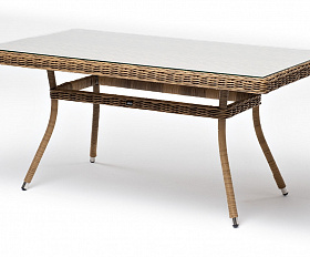 Латте плетеный стол из искусственного ротанга 140х80см, цвет соломенный