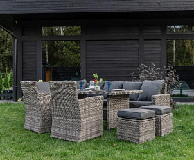 Угловой комплект Zorro Plus Double Royal Family из искусственного ротанга, цвет серый