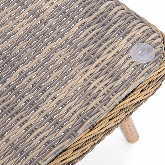 Прованс столик журнальный из ротанга, цвет соломенный фото 6