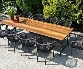 Обеденная Куба 4SIS группа на 10 персон, стол HPL дуб, круглый роуп