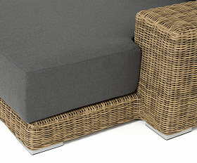 Капри кушетка из искусственного ротанга, цвет соломенный