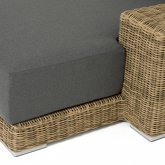 Капри кушетка из искусственного ротанга, цвет соломенный фото 5