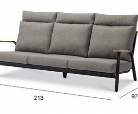 Комплект лаунж мебели Malmo Brafritid с 3-х местным диваном,антрацит/серый, алюминий