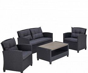 Плетеный комплект мебелис диваном AFM-804G Dark Grey