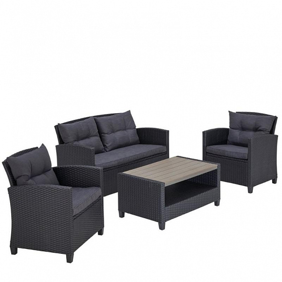 Плетеный комплект мебелис диваном AFM-804G Dark Grey фото 2