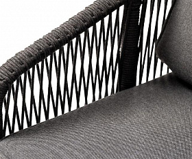 Кресло Канны 4SIS из роупа (веревки), основание дуб, цвет темно-серый