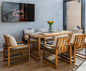 Обеденный комплект Grand Michelle Royal Family из дерева, цвет оливковый