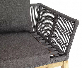 Модуль диванный боковой левый Барселона 4SIS из роупа (веревки), цвет серый