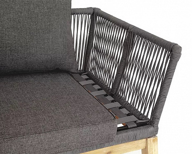 Модуль диванный боковой левый Барселона 4SIS из роупа (веревки), цвет серый