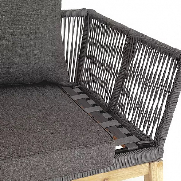 Модуль диванный боковой левый Барселона 4SIS из роупа (веревки), цвет серый фото 3