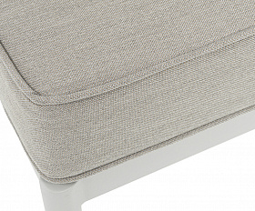 Касабланка угловой модуль плетеный из роупа, каркас алюминий светло-серый (RAL7035) муар, роуп серо-коричневый 23мм, ткань бежевая 15052