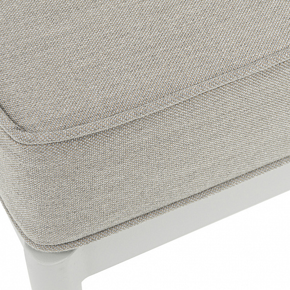 Касабланка угловой модуль плетеный из роупа, каркас алюминий светло-серый (RAL7035) муар, роуп серо-коричневый 23мм, ткань бежевая 15052 фото 7