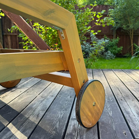 Шезлонг Paolo Royal Family на колесиках из акации фото 4