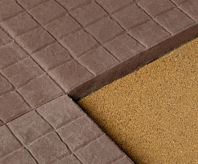 Тротуарная плитка Квадрат 342 механический завод 500х500х40 мм Клетка цвет Коричневый