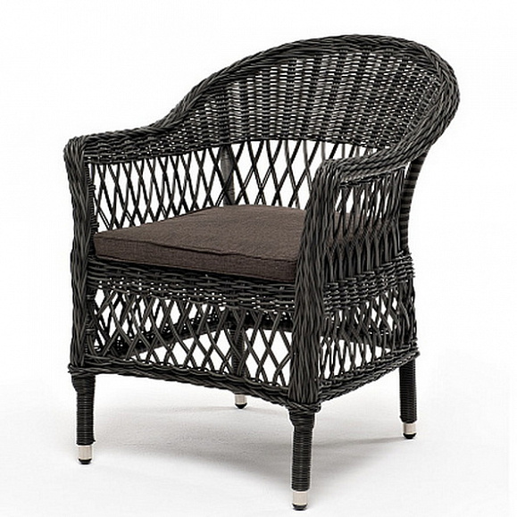 Сицилия плетеный стул из искусственного ротанга, цвет графит фото 1