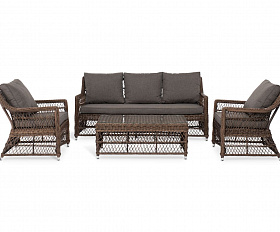 Лаунж-зона Гранд Латте 4SIS из искусственного ротанга, цвет коричневый
