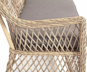 Диван двухместный Латте 4SIS из искусственного ротанга, цвет соломенный