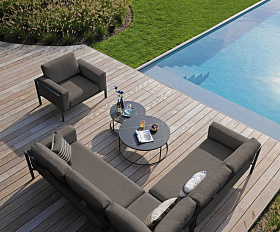 Комплект лаунж мебели Stockholm Brafritid, с двумя столами, антрацит/серый, алюминий