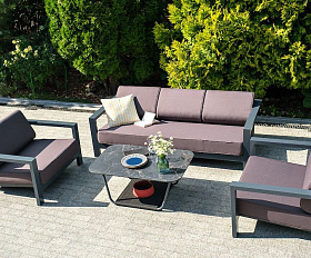 Лаунж-зона Гранада из алюминия со столиком из HPL