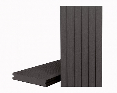 Террасная доска Террапол КЛАССИК полнотелая с пазом 4000 или 3000х147х24 мм, цвет Черное дерево