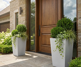 Кашпо Concretika Коник 40x40x70 Снежный