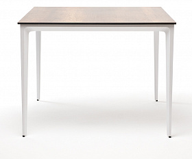 Малага обеденный стол из HPL 90х90см, цвет дуб, каркас белый