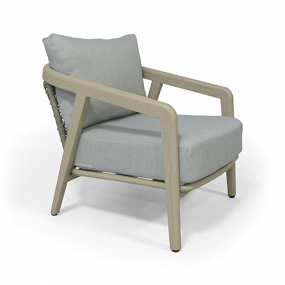 Брюссель кресло из искусстенного ротанга, цвет серый, каркас под дерево (холодно-бежевый) фото 3