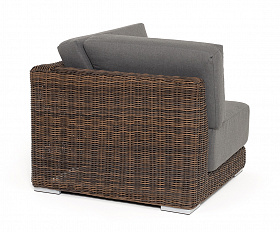 Капри модуль диванный угловой с подушками, цвет коричневый