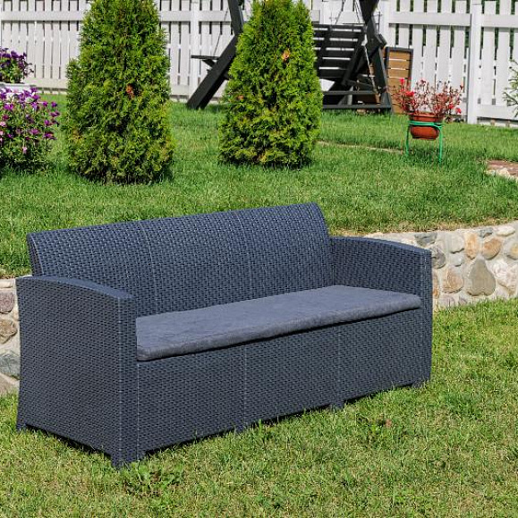 Диван трехместный Lana Royal Family из пластика, цвет графит фото 3