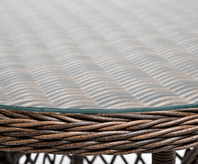 Эспрессо плетеный круглый стол, диаметр 80 см, цвет коричневый