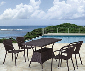 Комплект плетеной мебели T198D/Y137C-W53 Brown 4Pcs