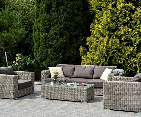 Лаунж-зона Боно 4SIS из искусственного ротанга, цвет серый