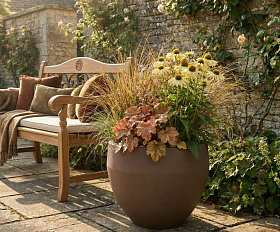 Кашпо Concretika Гира D50H43 Браун 050 3020