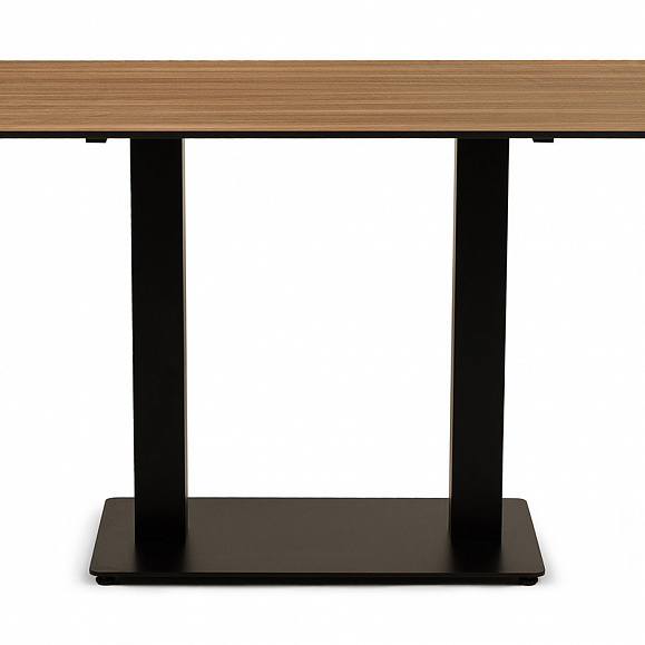 Каффе стол из HPL 110х70см, цвет дуб, подстолье стальное двойное фото 2