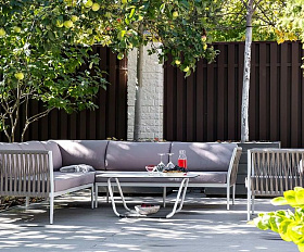 Диван модульный Касабланка 4SIS из роупа (веревки), цвет серо-коричневый