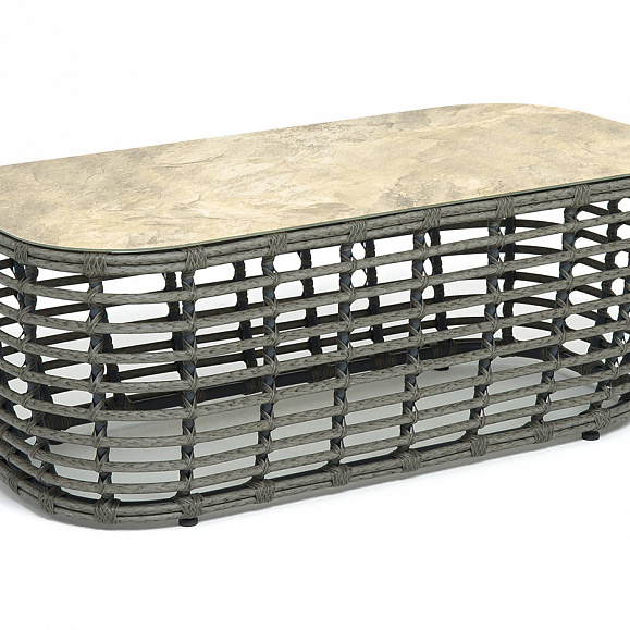 Ницца журнальный столик из искусственного ротанга, цвет серый фото 3
