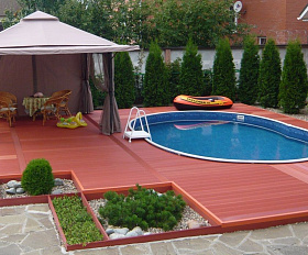 Террасная доска Экодэк Брайт Вельвет Кантри, цвет Терракот