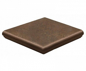 Клинкерная ступень угловая флорентийская Interbau Nature Art 124 Umbra Braun 320*320*9,5 мм R10